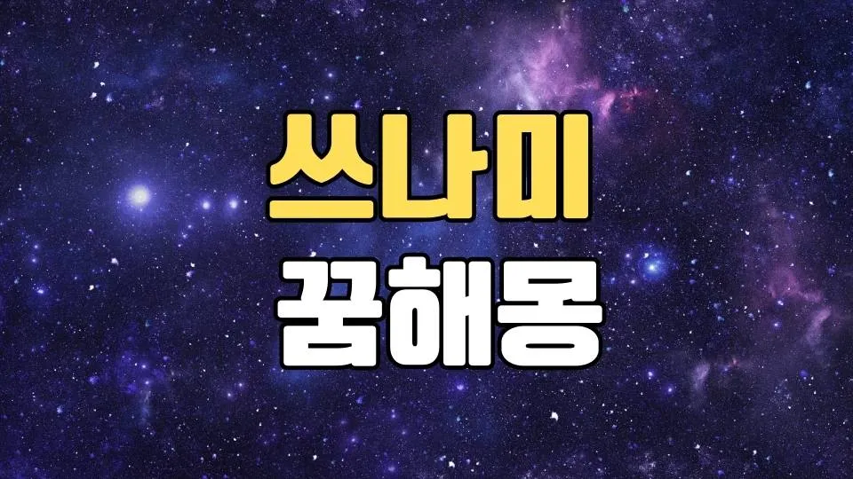 쓰나미꿈 해몽 20가지 총정리
