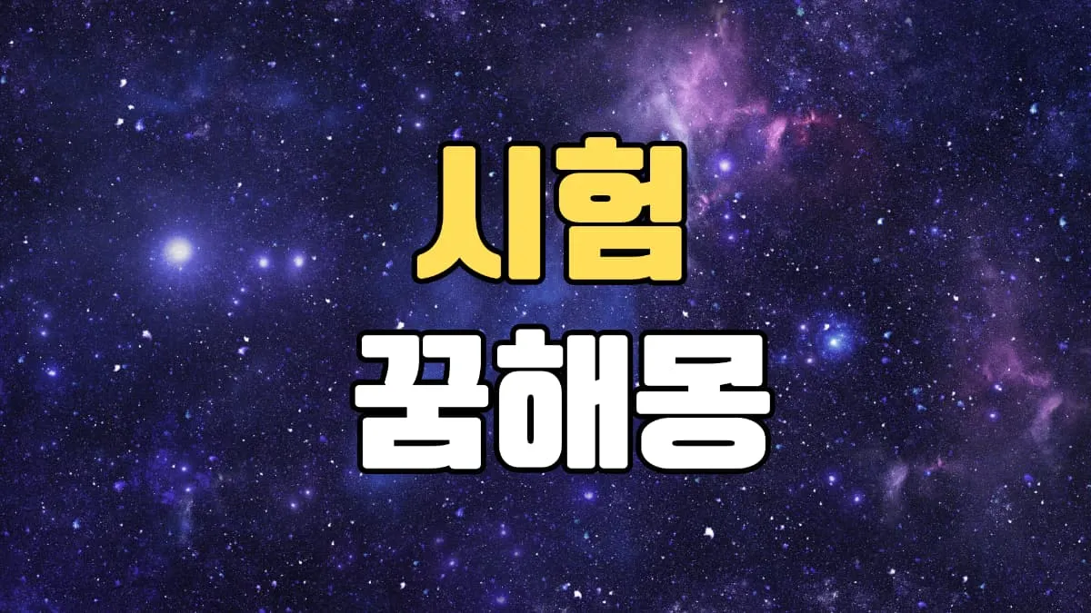 시험꿈 해몽 20가지 총정리