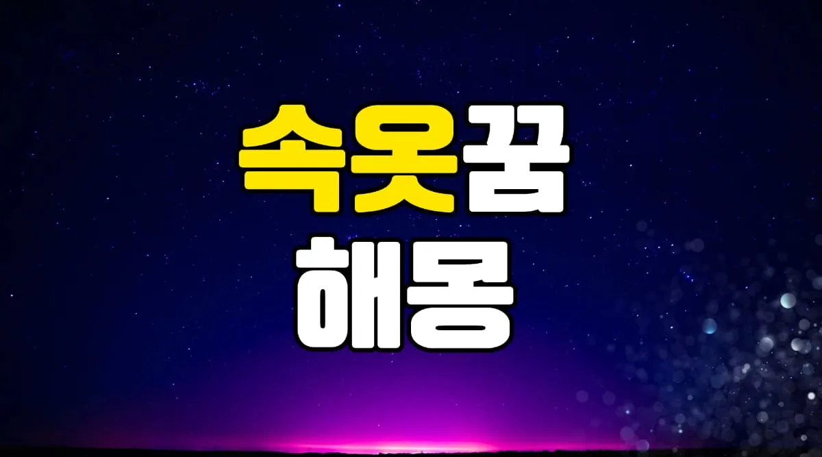 속옷꿈 해몽 20가지 총정리