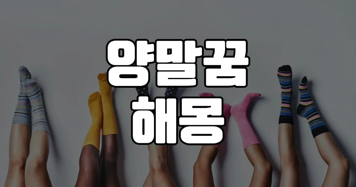 양말꿈 해몽 20가지 총정리