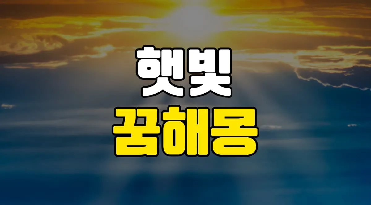 해 햇빛 꿈 해몽 20가지 총정리